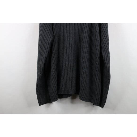 Vintage 90s Eddie Bauer Mens 3XLT Faded Heavy Cotton Ribbed Knit Sweater Gray - Picture 10 of 10